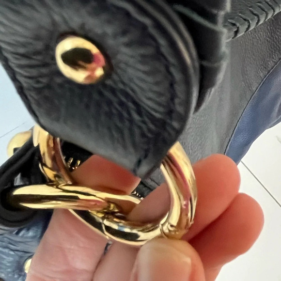 ASO Cameron Diaz👜Onna Ehrlich/ Rachel bag/ Hobo bag/ 100% Leather/ Navy blue - Picture 14 of 17